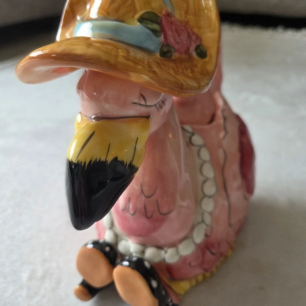 Blue Sky‎ Pink Teapot Precious Flamingo Unique Collectable Heather Goldminc Gift